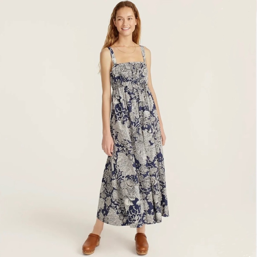 J. Crew Collection gathered shells dress in Rati print
